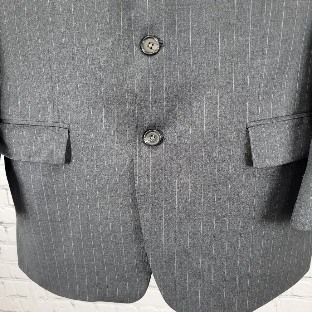 Lauren Ralph Lauren Grey 100% Wool Blazer Sport Coat Canada Made Size 42S